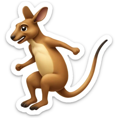A kangaroo jump roping sticker