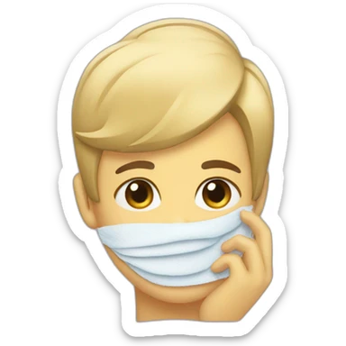 person wipes sweat from their face sticker