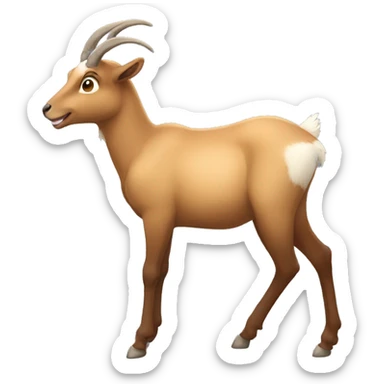 happy smiling brown chamois left hoof pointing up sticker