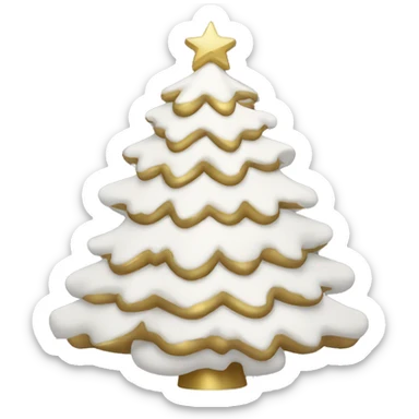 white and gold christmas tree sticker