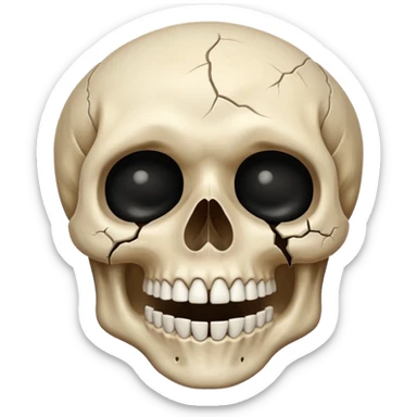 Dead skull that is crying laughing sticker