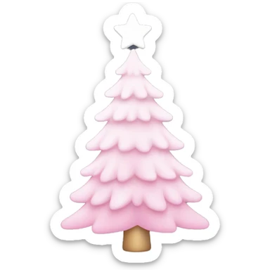 white and pink christmas tree sticker