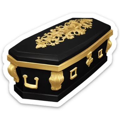a black coffin sticker