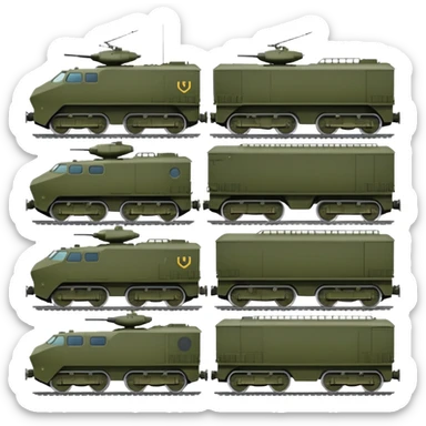 military train transporting armored vehicles, variant 4 sticker
