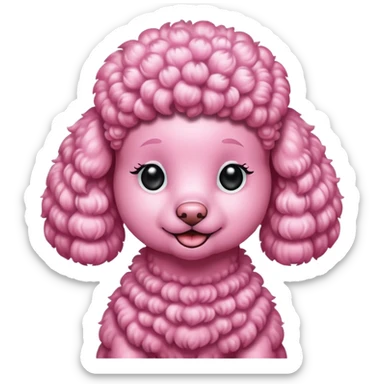 pink sparkling poodle  sticker