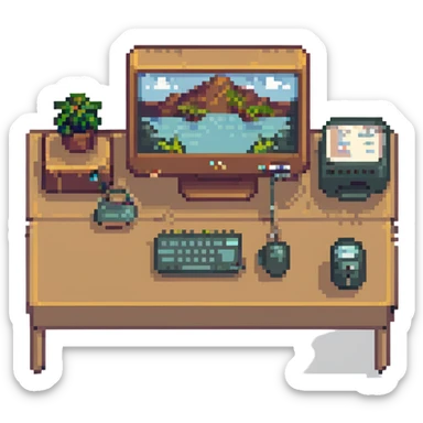 Sleepy desktop with computer zzz
 sticker