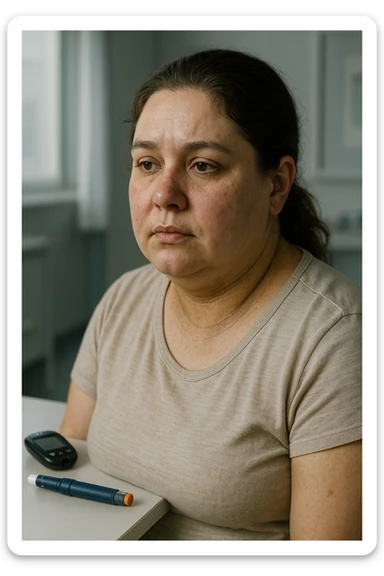 donna con insulino resistenza iper realistica 4k e molto specifica sticker