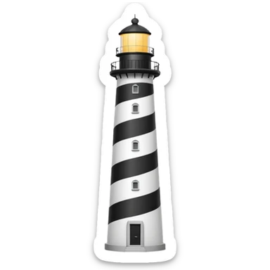 Lighthouse black and white spiral stripes sticker