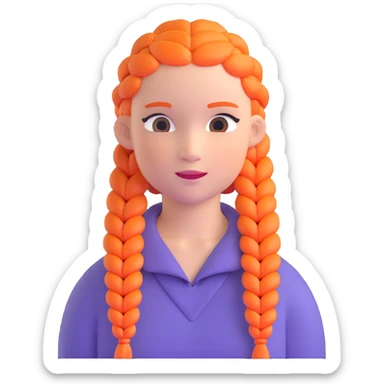 Character with perfect French braids hairstyle sticker