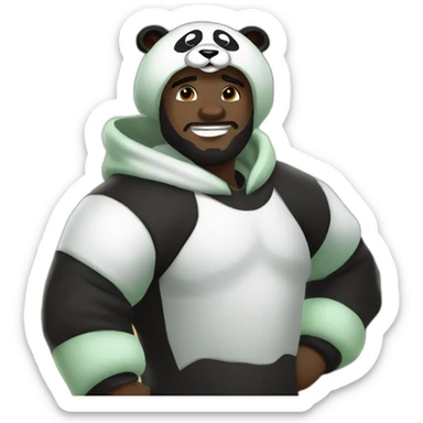 Lebron james in a panda cosplay sticker