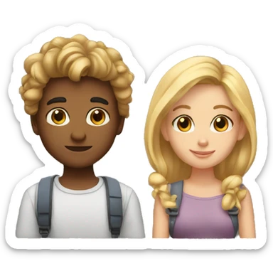 3 friends one boy and 2 girls sticker