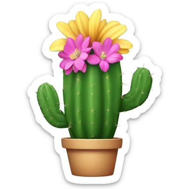 Cactus with a flower  sticker