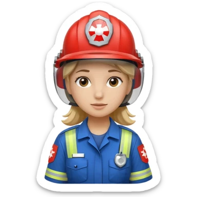 girl emergency worker sticker