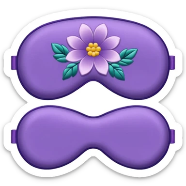 isolated silky sleep mask with a small embroidered flower sticker