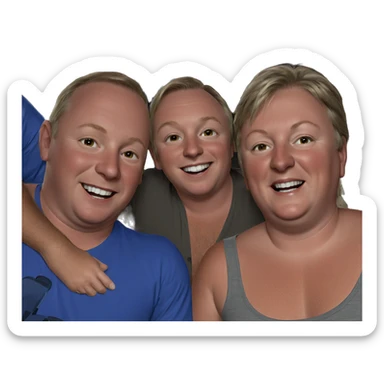three boys sharing a smile sticker