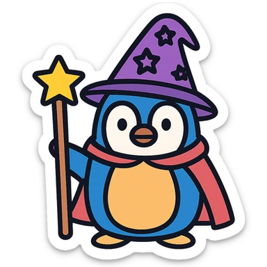 Penguin Wizard sticker