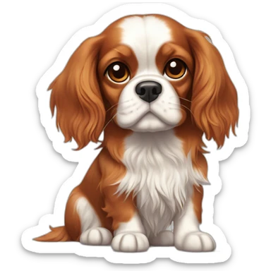 Cavalier king charles jouant à la balle sticker