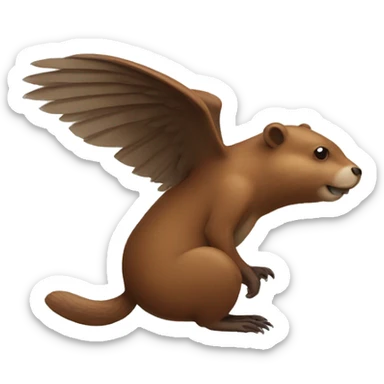 Winged beaver sticker