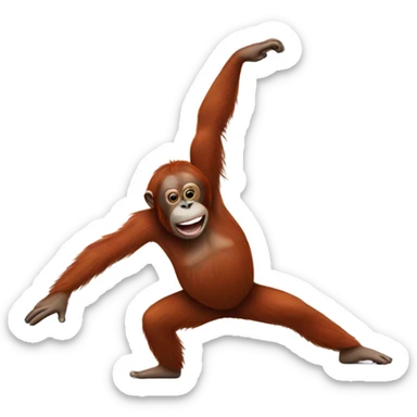 Orangutan doing the splits  sticker