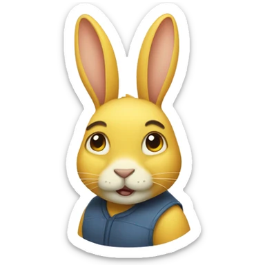 yellow rabbit sticker