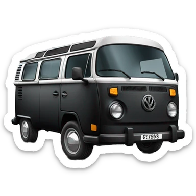 Black VW camper sticker