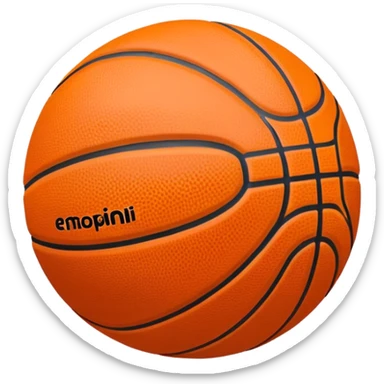 A basketball with a classic orange design and black lines sticker