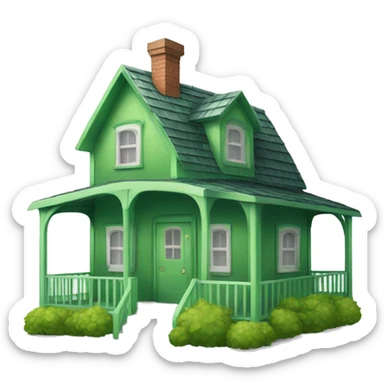 Green house with a porch sticker