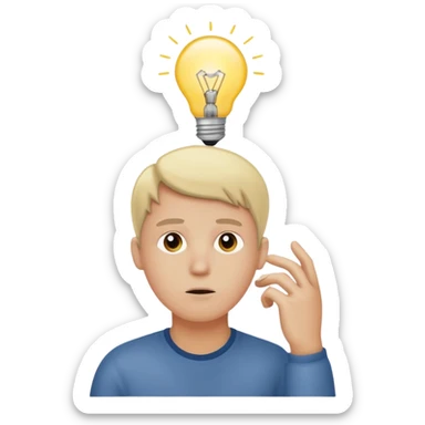 Generate a realistic emoji of someone someone figuring something out being smart about it sticker