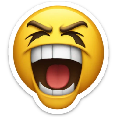 Yelling angry smiley sticker