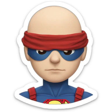 bald superman going to war sticker