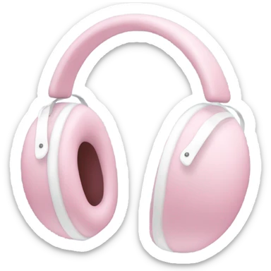 a pair of light pink and white winter earmuffs sticker