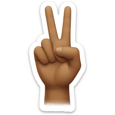 Two fingers up hand sign sticker