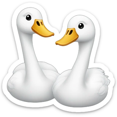 Dos cisnes uno blanco y otro negro sticker
