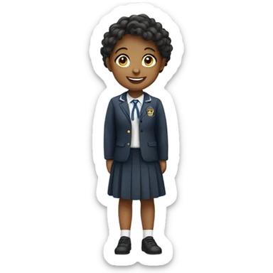 smiling girl in school uniform sticker