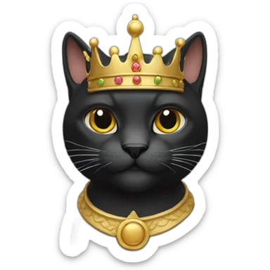 King cat black sticker