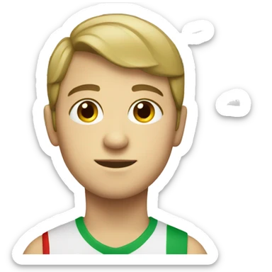 White boy with Italian flag sticker