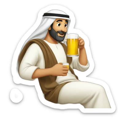Arab-man-drinking-beer sticker