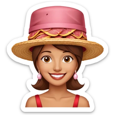 paris woman in fancy hat made of SPAM MEAT sticker