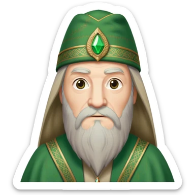 albus dumbledore from harry potter with green fez hat and decorative patterns, without gem sticker