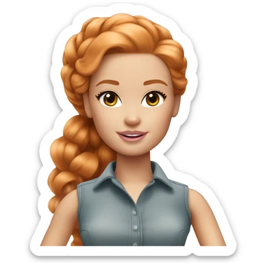 Beautiful Barbie ginger fair skin sticker