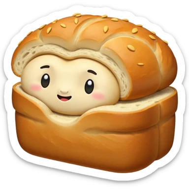 bread loaf taking a nap sticker