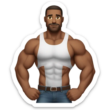 muscular man big pecs sticker