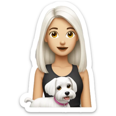 Girl with Maltese  sticker