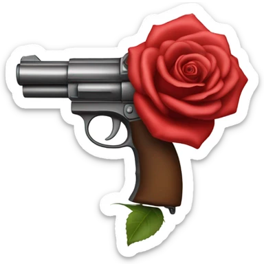 Red rose pistol  sticker