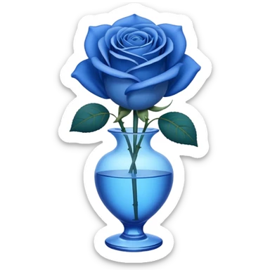 Blue rose in a vase sticker
