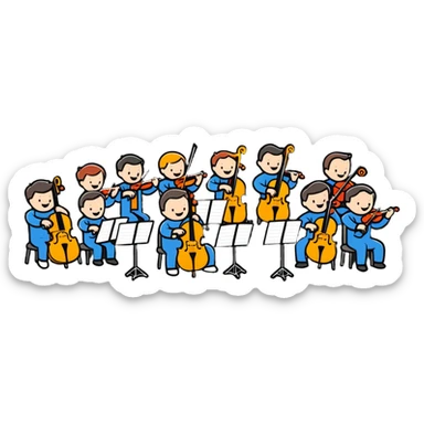 orchestra playing 12 Days of Christmas, festive sticker
