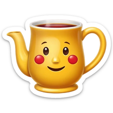 a yellow mug with steaming mulled wine sticker
