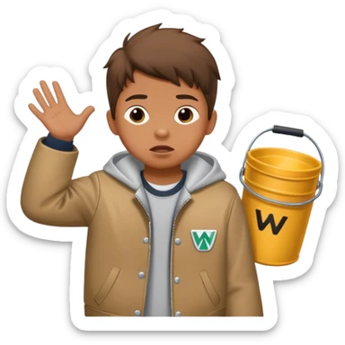 Kid named westin wearing a jacket saying clutch bucket pooping sticker