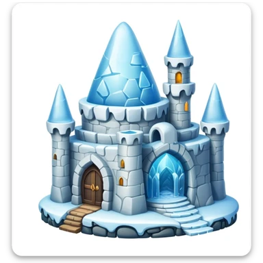 Ice castle wizard tower home for a penguin, magical igloo with spell books and potions sticker