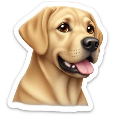 Labrador hellbraun großer Ast sticker